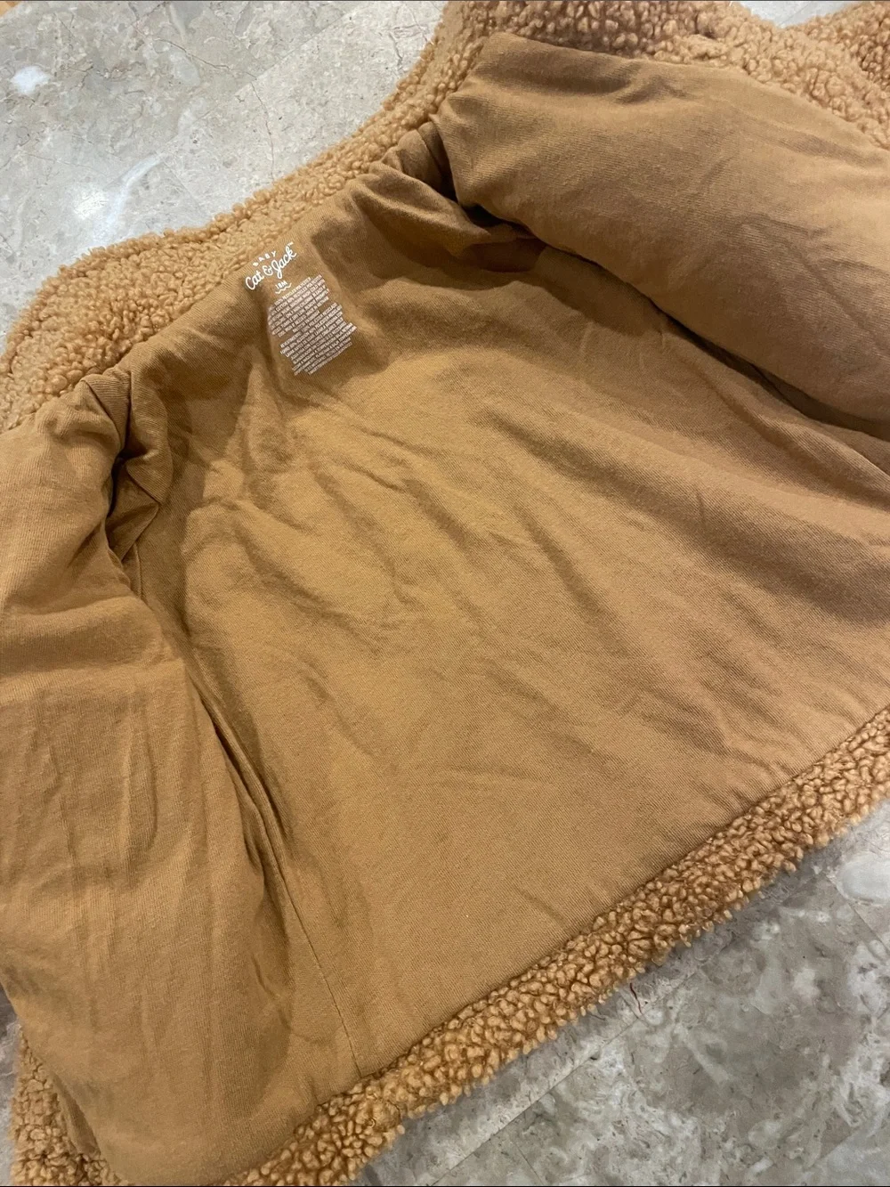 Cozy Fall Cat & Jack Kids' Tan Teddy Sherpa Jacket
